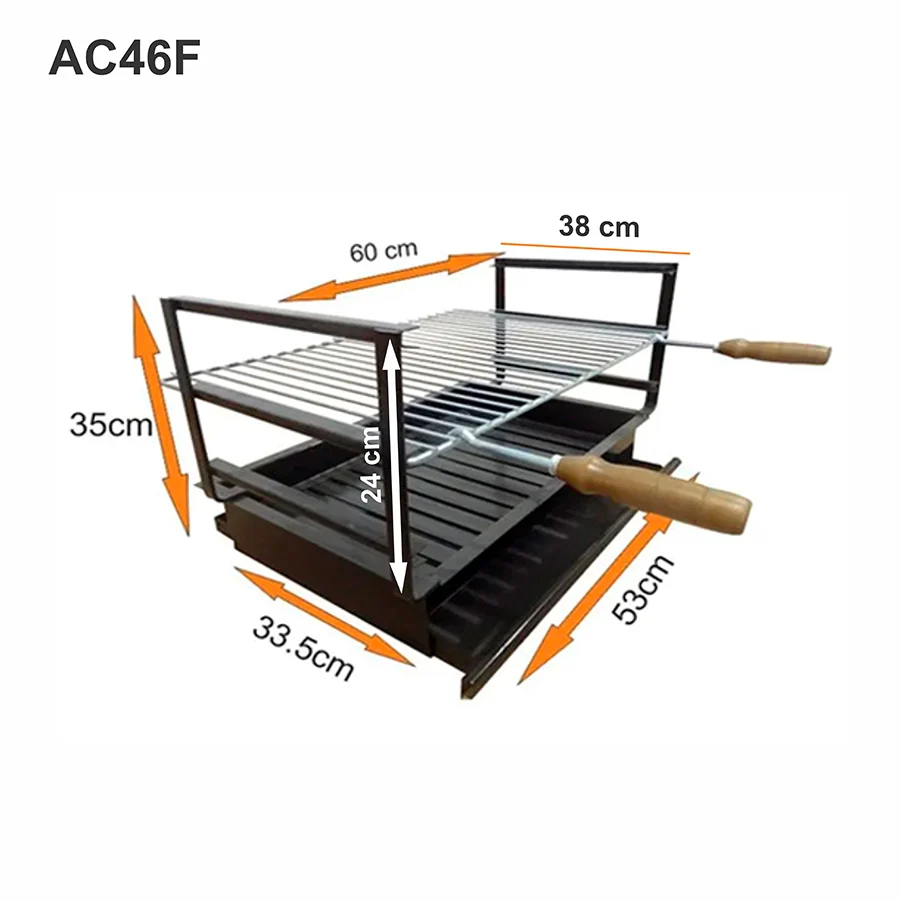 Ugradbeni željezni roštilj 60x38 AC46F