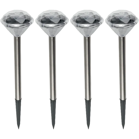 home Solarna vrtna LED lampa, metalna, set 4 komada, 200 mAh - MX 802/4