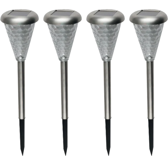 home Solarna vrtna LED lampa, metal/staklo, set 4 komada, 300 mAh - MX 811/4