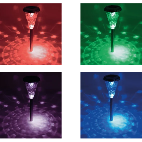 home Solarna vrtna LED lampa, metal/staklo, set 4 komada, 300 mAh - MX 811/4
