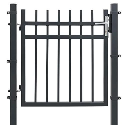 Vrtna vrata od galvaniziranog čelika, s bravom i ključem, 106 x 100 cm, siva