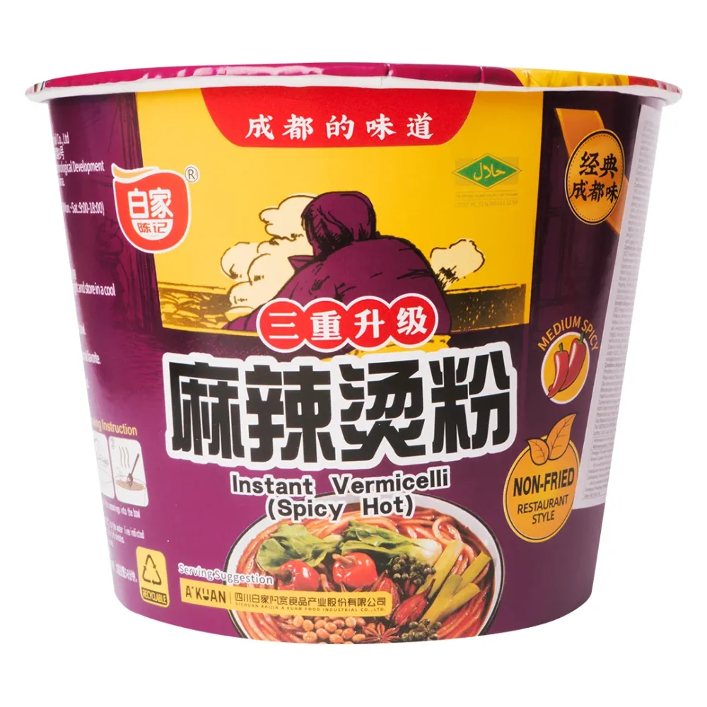 'Kuan Instant Vermicelli Spicy Hot Flavor, zdjela vermicella s pikantnim umakom od piletine od 105g