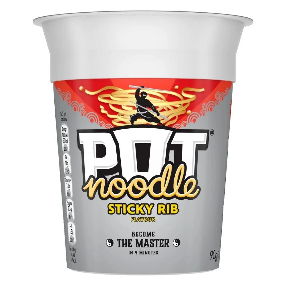 Pot Noodle Sticky Rib, rezanci s okusom rebra s umakom od soje i đumbira od 90g