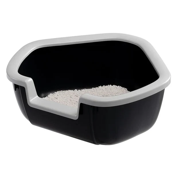 FERPLAST WC za mačke Dama, otvoreni, kutni, reciklirana plastika, 57,5x51,5x22cm