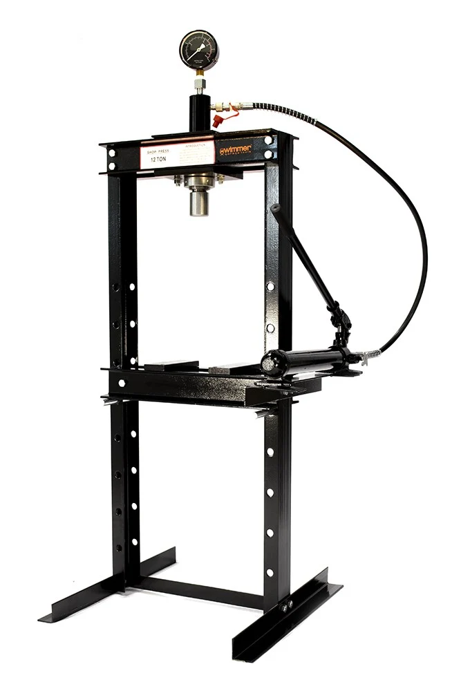 12T Werkstattpresse mit eingebaute Handpumpe und mit Manometer (SP12-2)