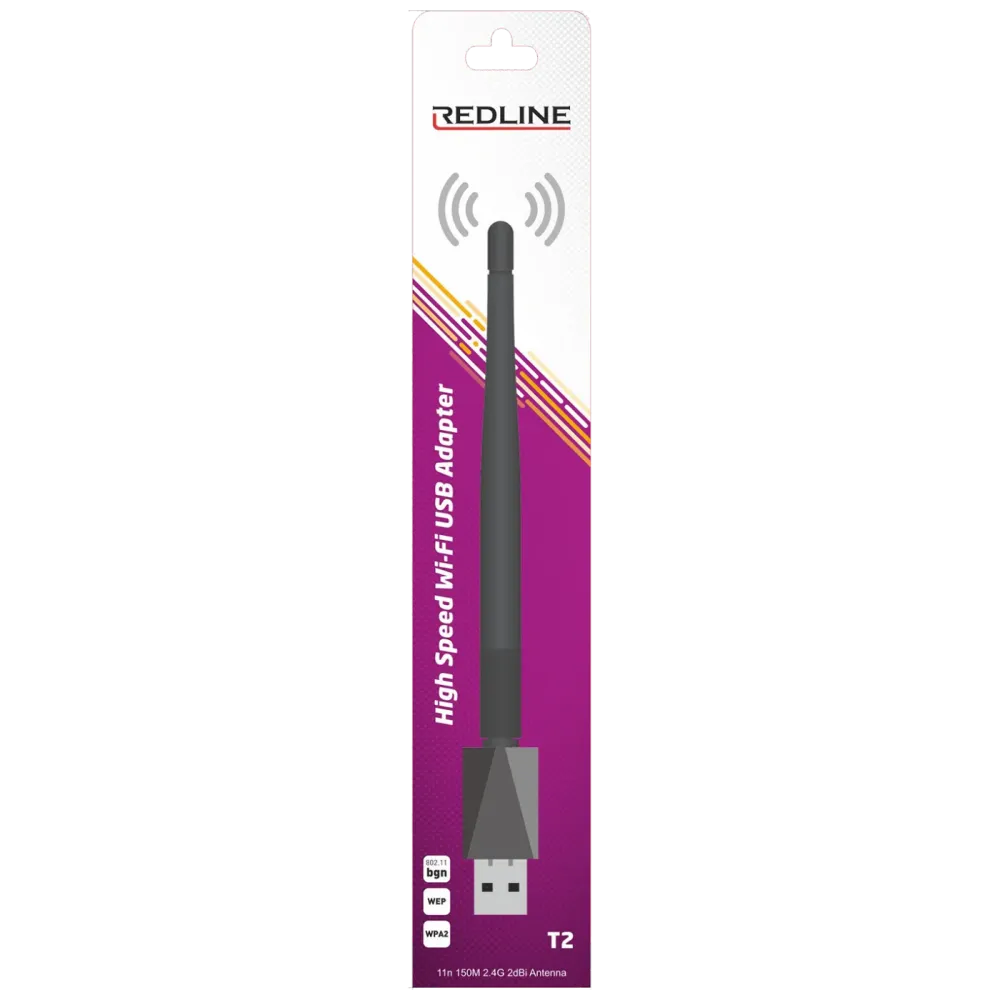 REDLINE Wi-Fi mrežna kartica, USB, 2.4 GHz, 2 dB, 150 Mbps, RT7601 - T2 WiFi antena