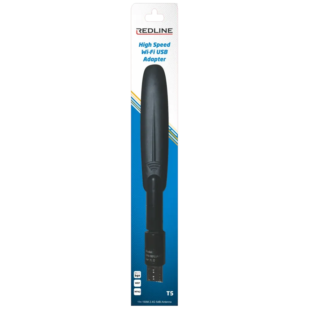REDLINE Wi-Fi mrežna kartica, USB, 2.4 GHz, 5 dB, 150 Mbps, RT7601 - T5 WiFi antena
