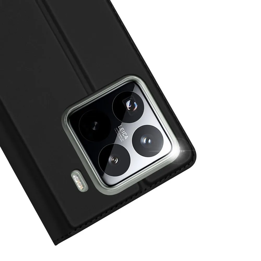 DUX DUCIS Skin Pro – glatka kožna preklopna maska za XIAOMI 15 PRO crna