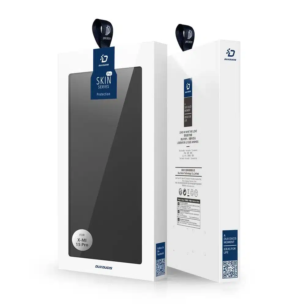 DUX DUCIS Skin Pro – glatka kožna preklopna maska za XIAOMI 15 PRO crna