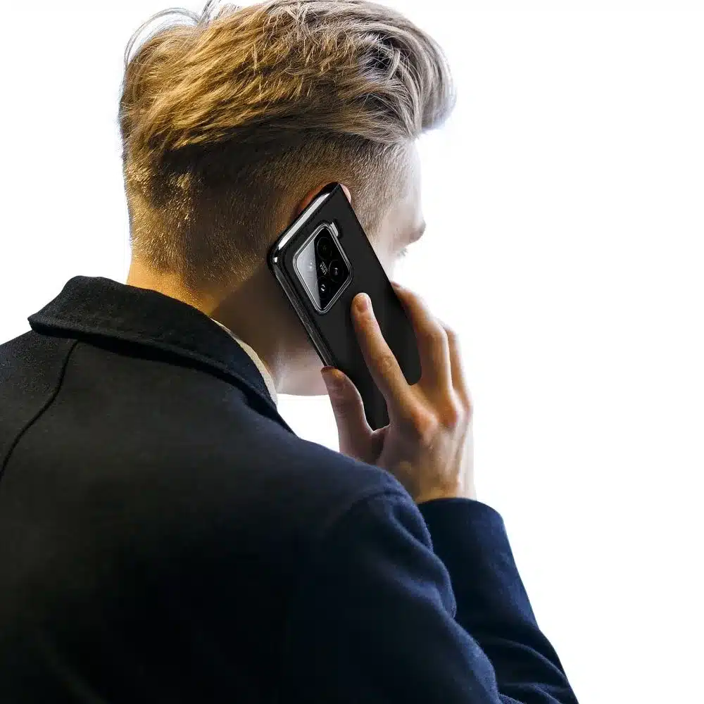 DUX DUCIS Skin Pro – glatka kožna preklopna maska za XIAOMI 15 crna