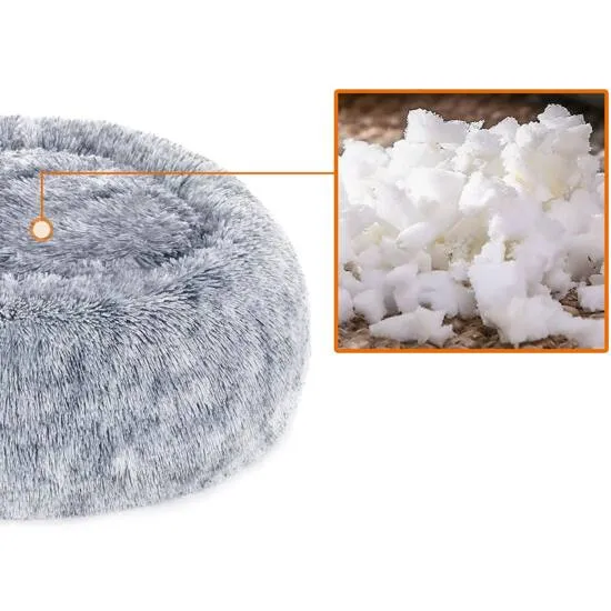 krevet za pse, krevet za mačke, mekana pliš površina, 70 cm, siva