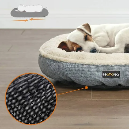 krevet za pse, krevet za mačke, u obliku krafne promjera 65 cm, sive boje