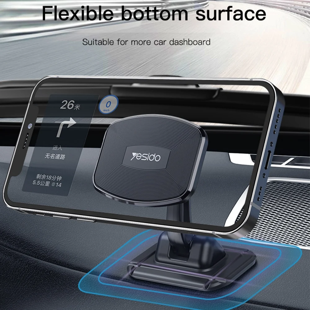 Yesido - Auto držč (C129) s Gravity Gripom i kutom rotacije od 360 za kontrolnu ploču - crni