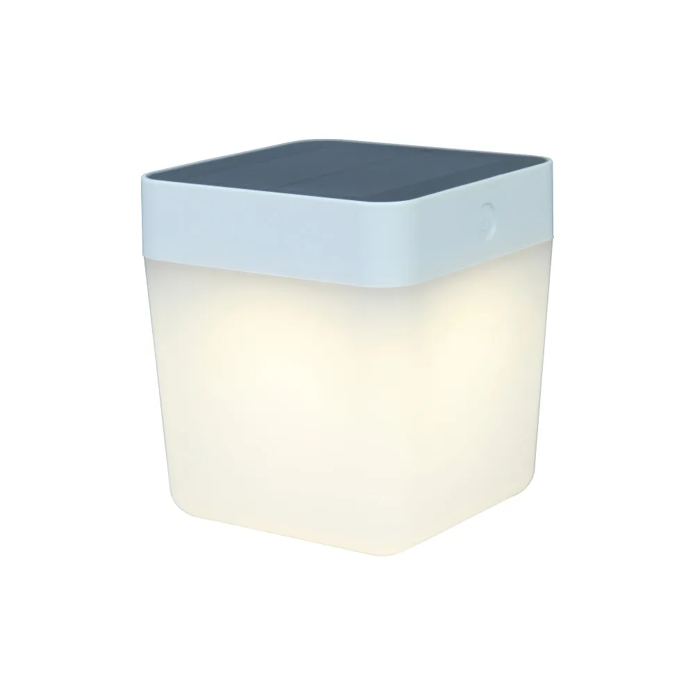 LED solarna stolna lampa TABLE CUBE, bijela, 1W, 3000K, IP44