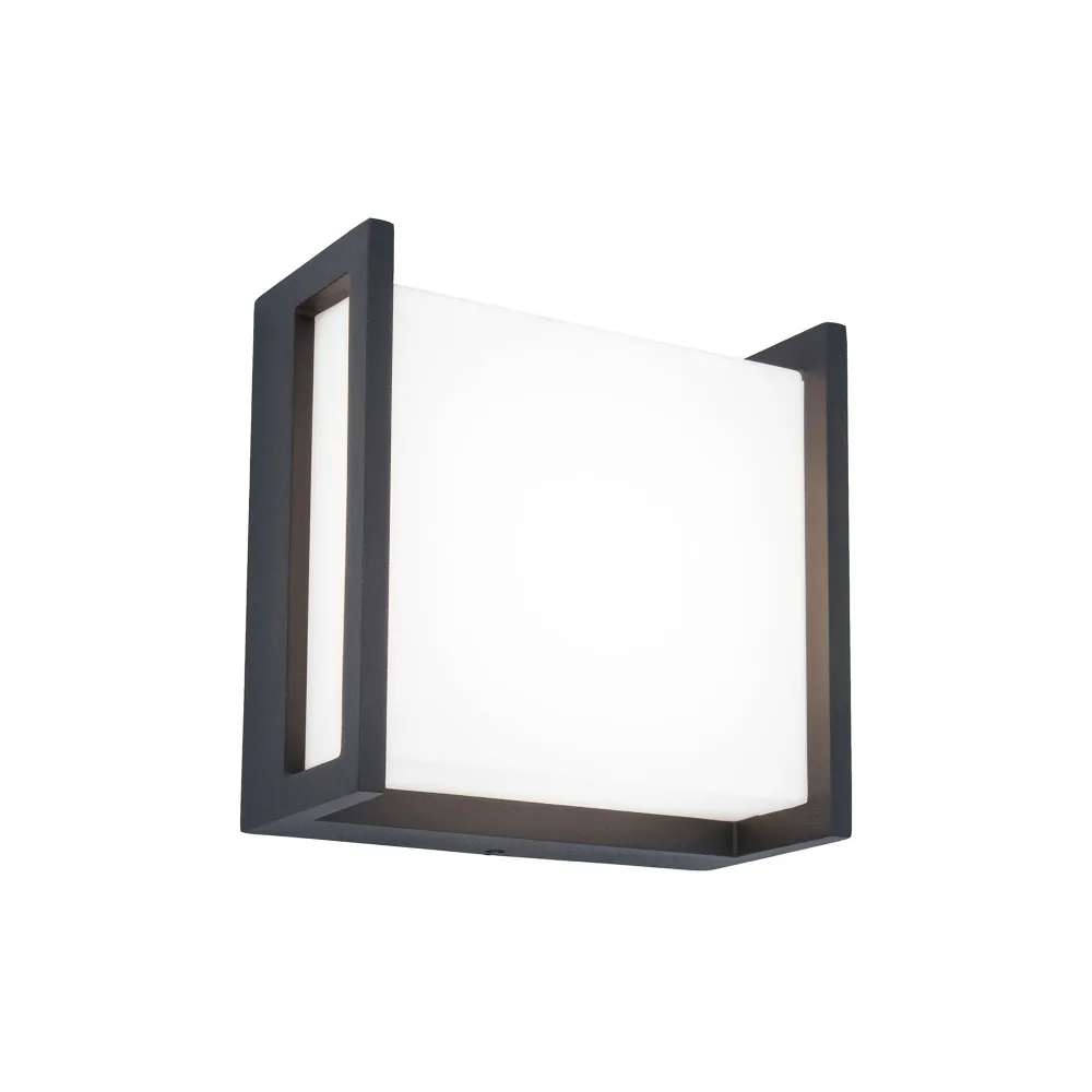 LED zidna svjetiljka QUBO, tamno siva, 7.8W, 4000K, IP54
