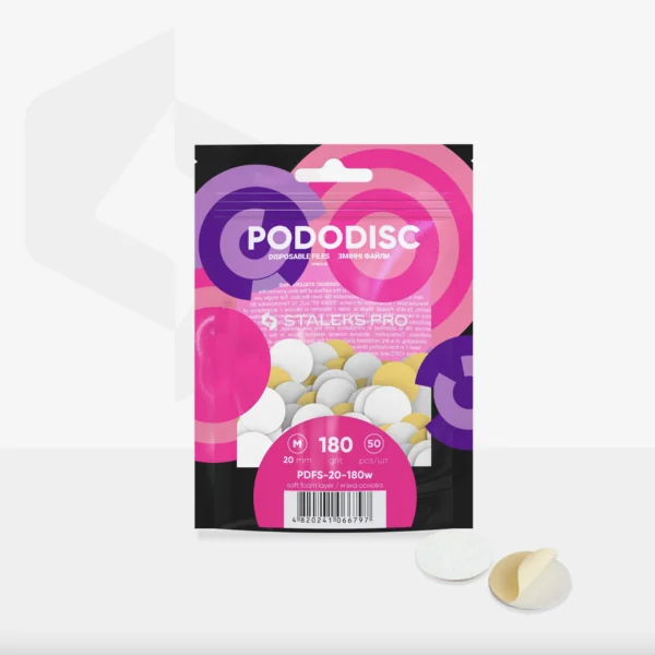 Bijele zamjenske jastučiće s (mekanim slojem pjene) za pedikerski disk Pododisk Staleks Pro M, 180 grit (50 kom), PDFS-20-...