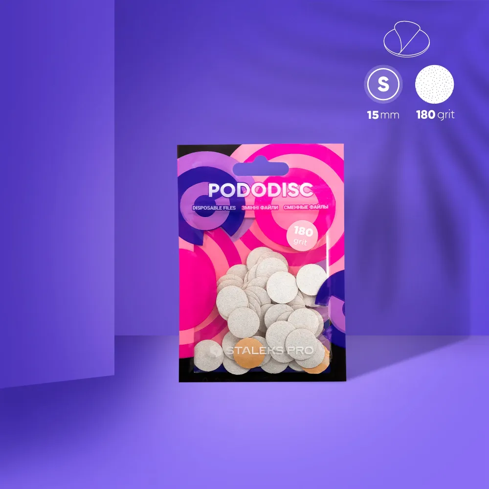 Bijele zamjenske podloge za pedikerski disk Pododisk Staleks Pro S, 180 grit (50 kom), PDF-15-180w