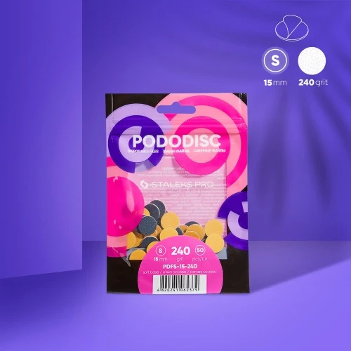 Zamjenske naljepnice za disk za pedikuru Pododisc Staleks Pro S, granulacija 240 (50 kom), PDFS-15-240