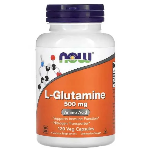 L-glutamin 500mg NOW Foods 120 biljnih kapsula
