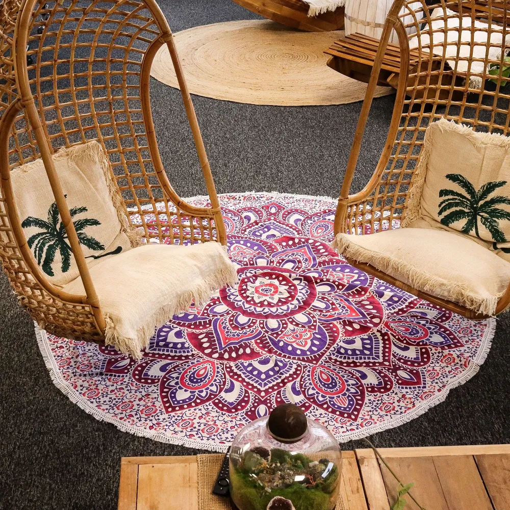 Velika Mandala Roundy Umjetnost (180cm) – Roza i Ljubičasta