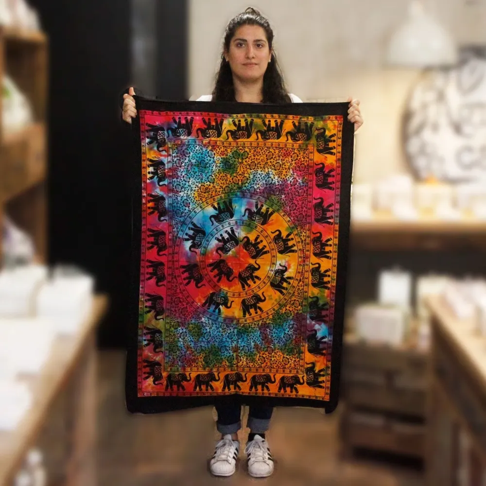 Zidna umjetnost slon mandala, pamuk