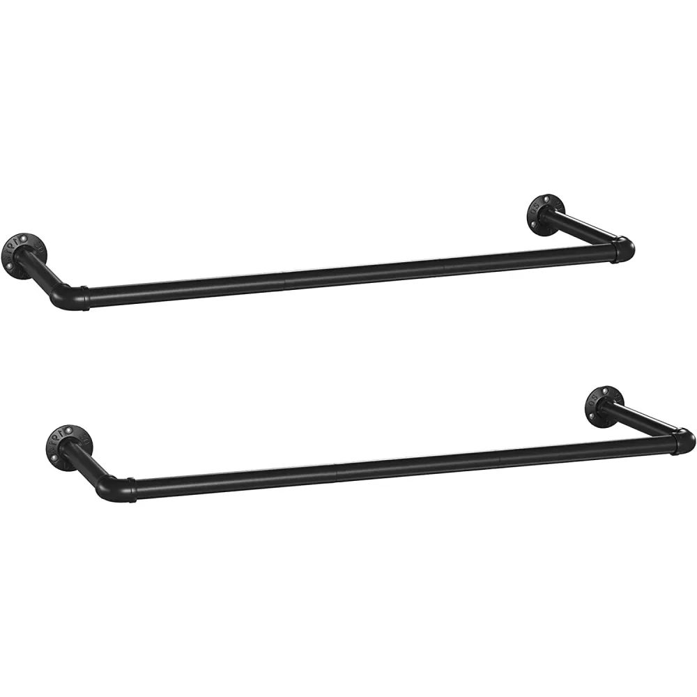 Set od 2 zidne šipke nosivosti do 60kg, od čelika, crne boje