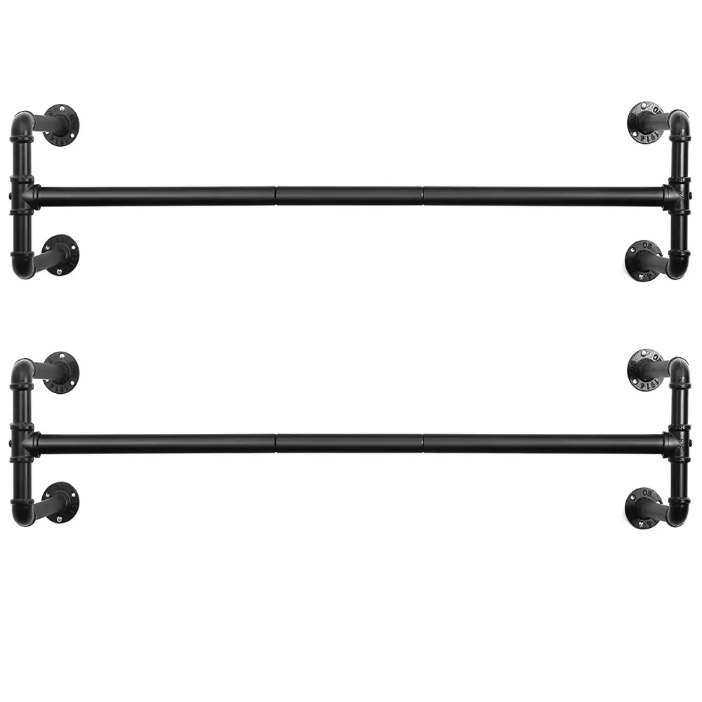 Set od 2 zidne vješalice, 110 x 30 x 29,3 cm, od čelika, crne boje