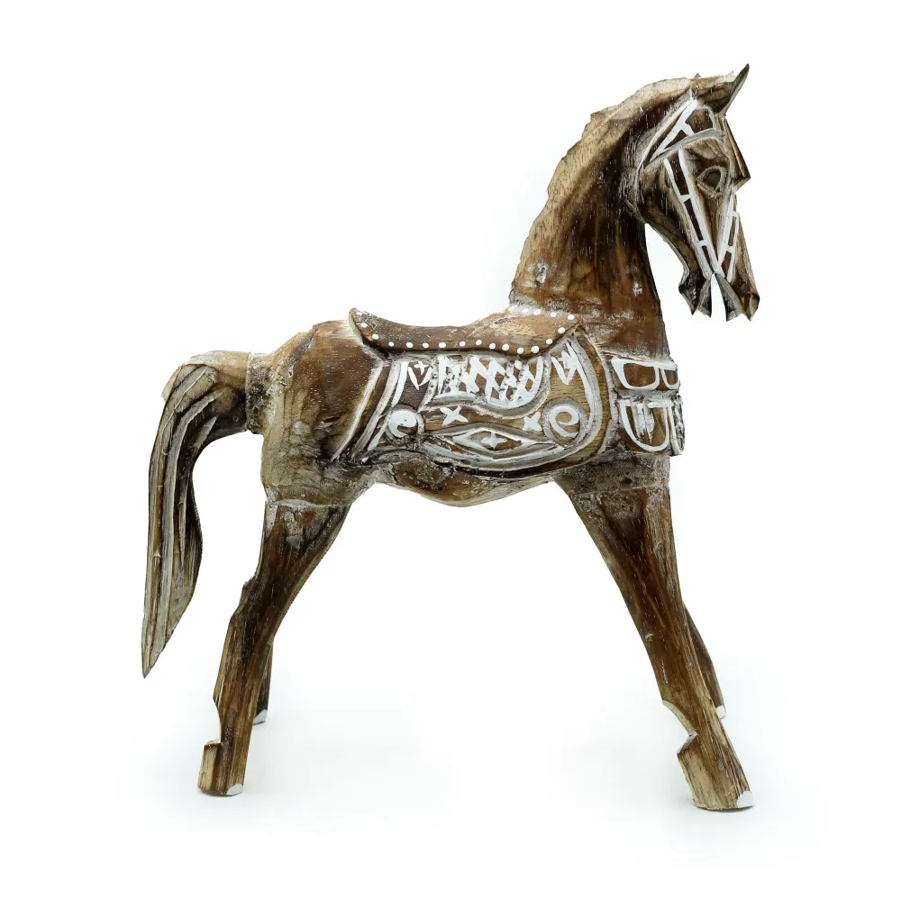 Velika antikna drvena figura konja 32 cm